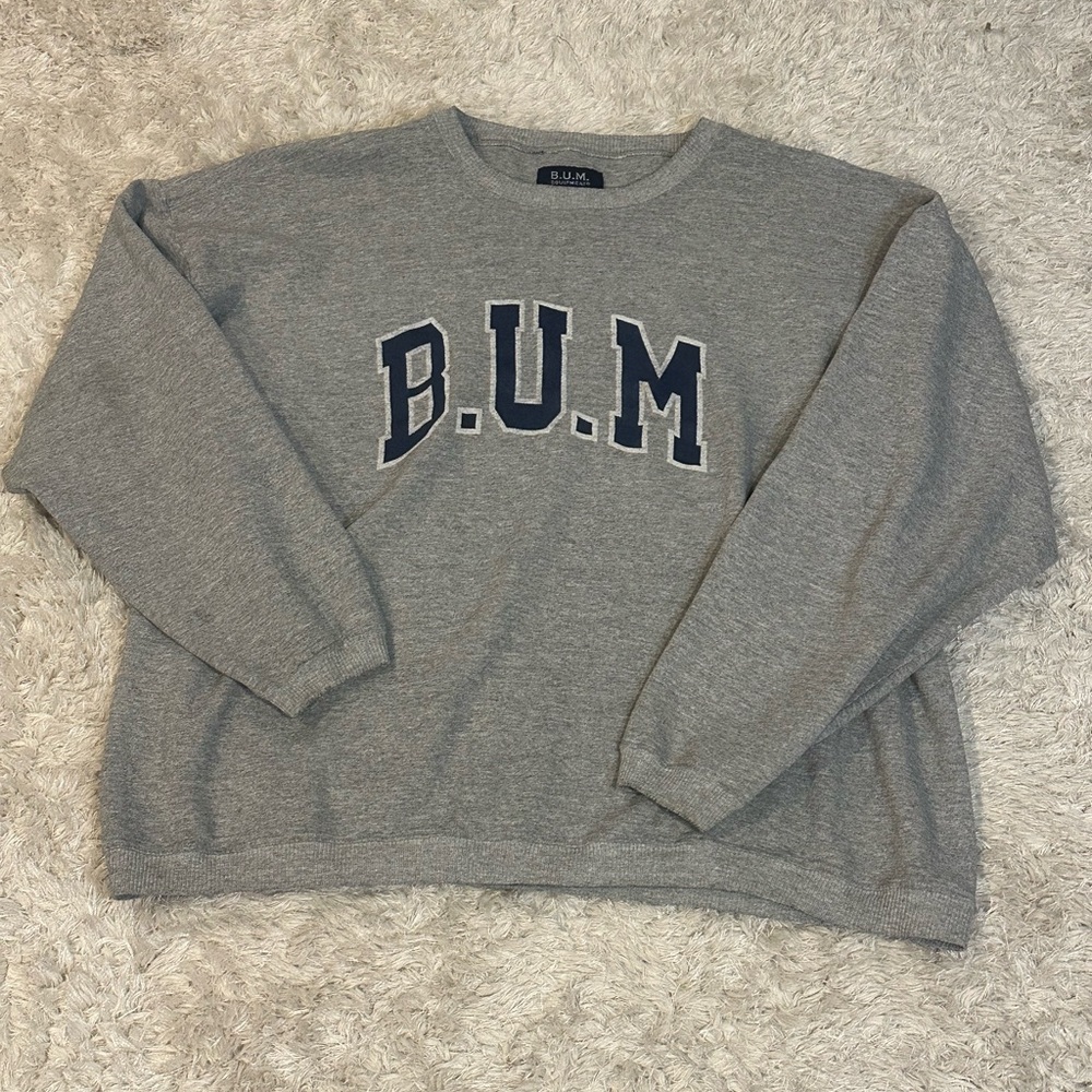 Vintage B.U.M. Heather Gray Crew Neck Sweater